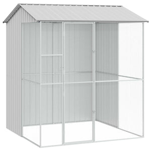 vidaXL Bird Aviary Grey 215 x 210 x 247 cm Galvanized Steel