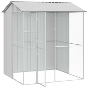 vidaXL Bird Aviary Grey 215 x 210 x 247 cm Galvanized Steel