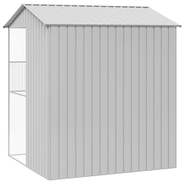 vidaXL Bird Aviary Grey 215 x 210 x 247 cm Galvanized Steel