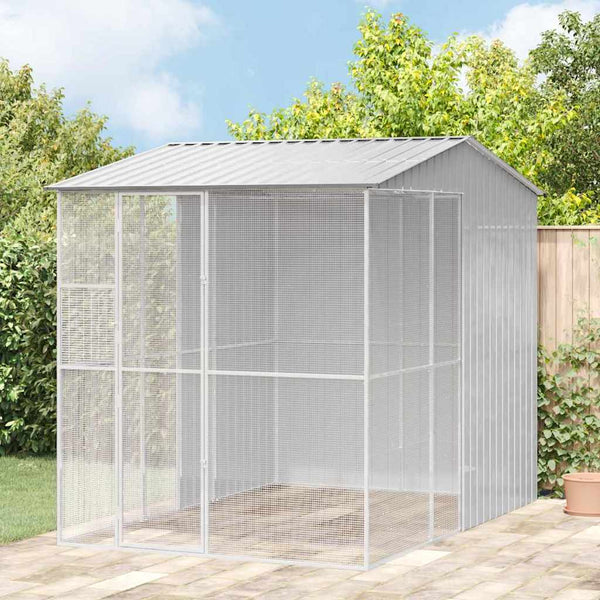 vidaXL Bird Aviary Grey 215 x 310 x 247 cm Galvanised Steel