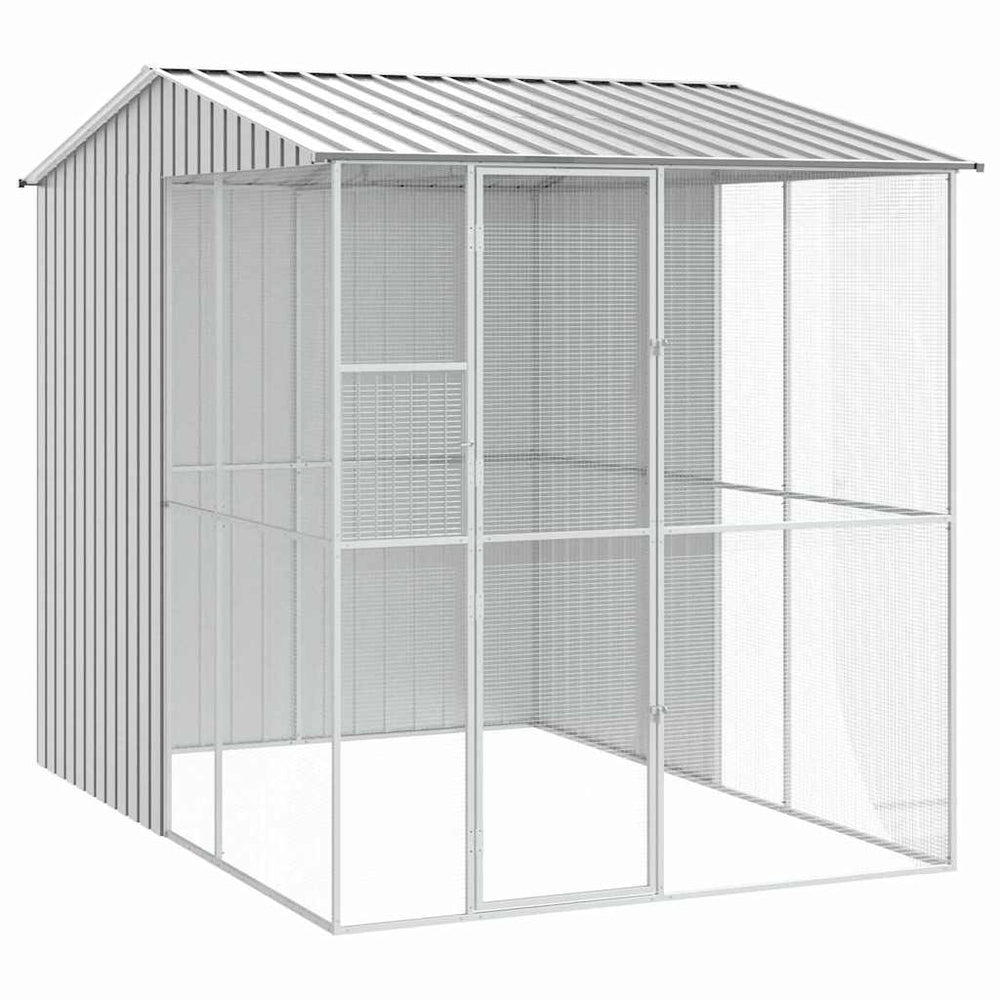 vidaXL Bird Aviary Grey 215 x 310 x 247 cm Galvanised Steel