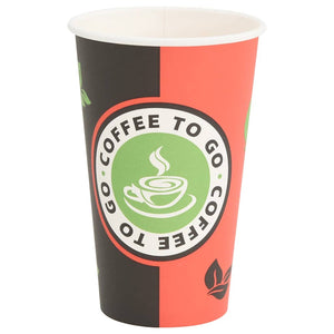 vidaXL Paper Cups with Lids 1000 pcs. 16oz 400ml