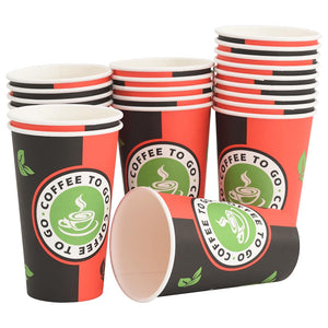 vidaXL Paper Cups with Lids 1000 pcs. 16oz 400ml