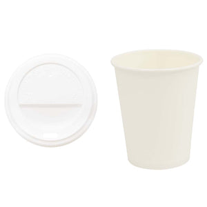 vidaXL Paper Cups with Lids 1000 pcs 8oz 200ml