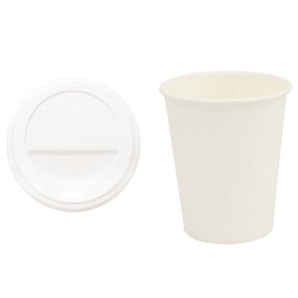 vidaXL Paper Cups with Lids 1000 pcs 8oz 200ml