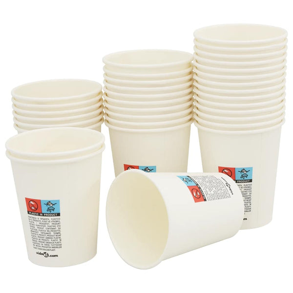 vidaXL Paper Cups with Lids 1000 pcs 8oz 200ml