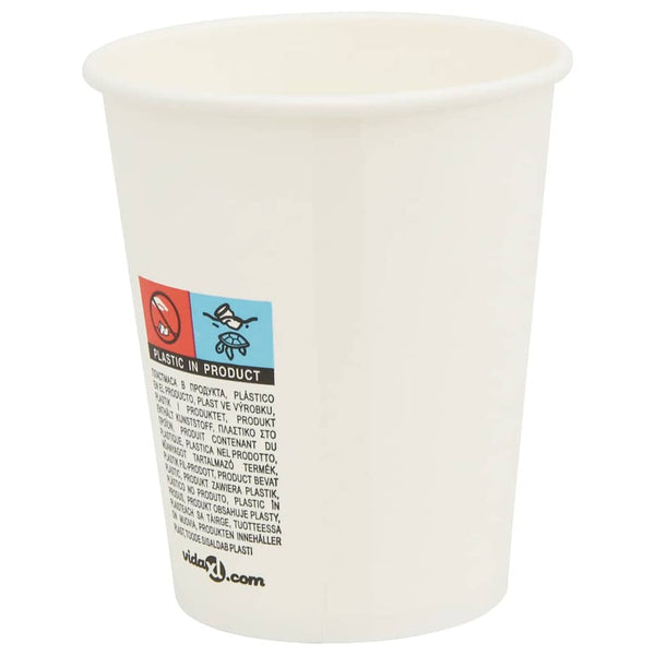 vidaXL Paper Cups with Lids 1000 pcs 8oz 200ml