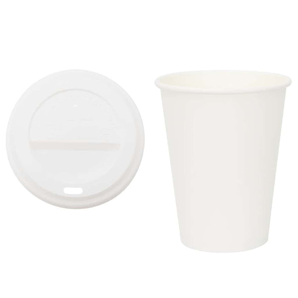 vidaXL Paper Cups with Lids 1000 pcs. 12oz 300ml