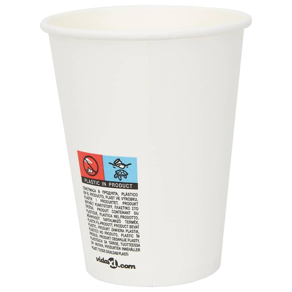 vidaXL Paper Cups with Lids 1000 pcs. 12oz 300ml
