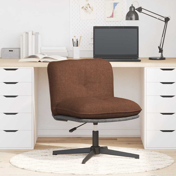 vidaXL Swivel Office Chair Brown Fabric