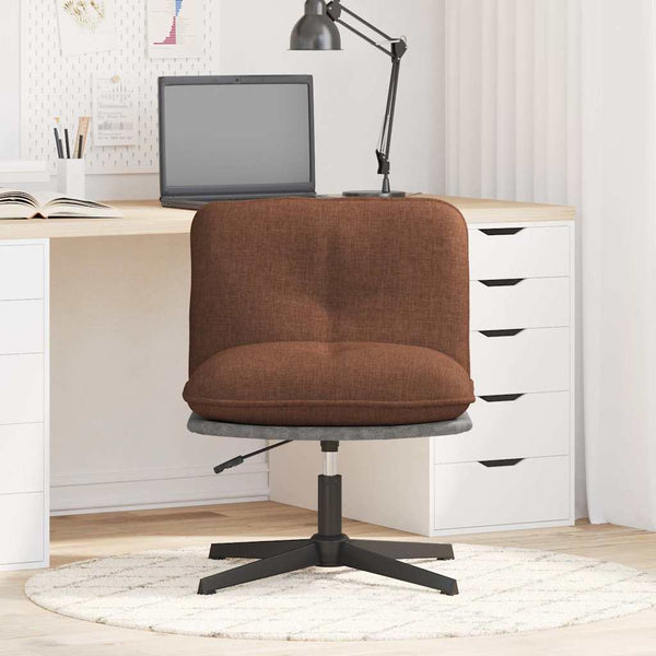 vidaXL Swivel Office Chair Brown Fabric