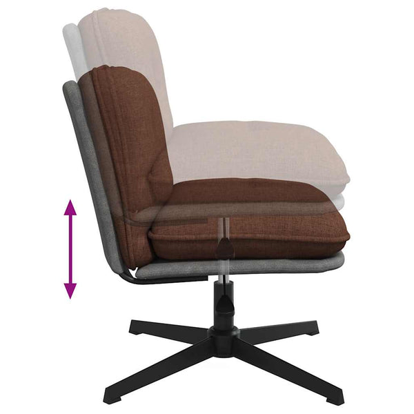 vidaXL Swivel Office Chair Brown Fabric