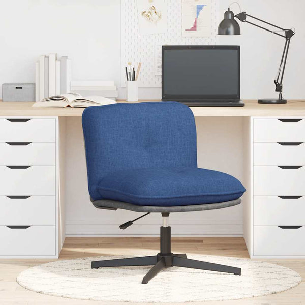 vidaXL Swivel Office Chair Blue Fabric
