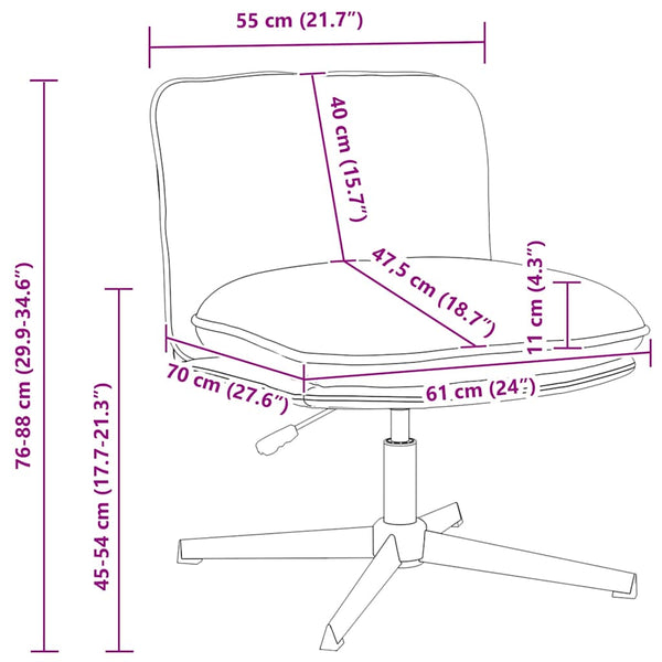 vidaXL Swivel Office Chair Blue Fabric
