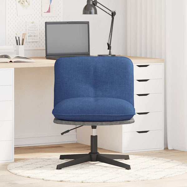 vidaXL Swivel Office Chair Blue Fabric