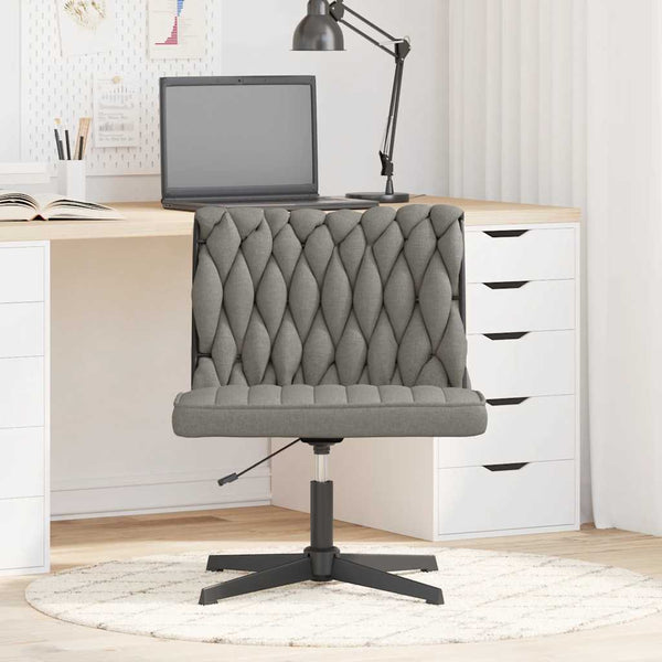 vidaXL Swivel Office Chair Light Gray Fabric