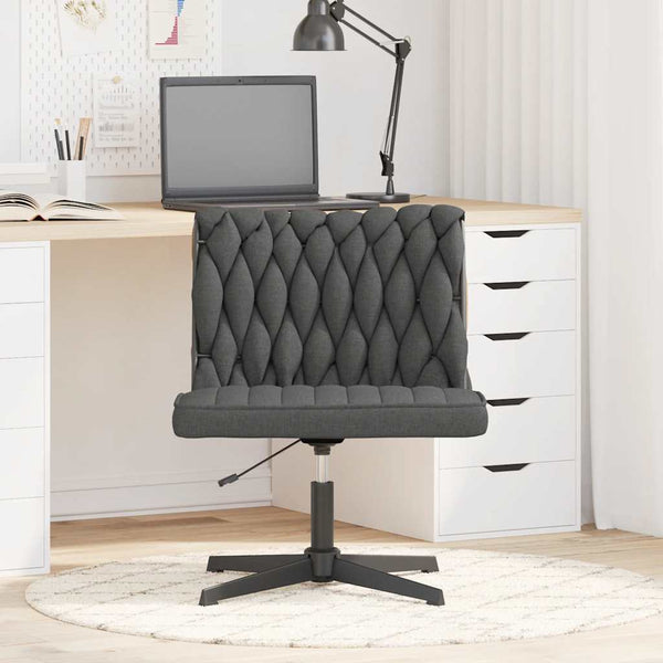 vidaXL Swivel Office Chair Dark Grey Fabric