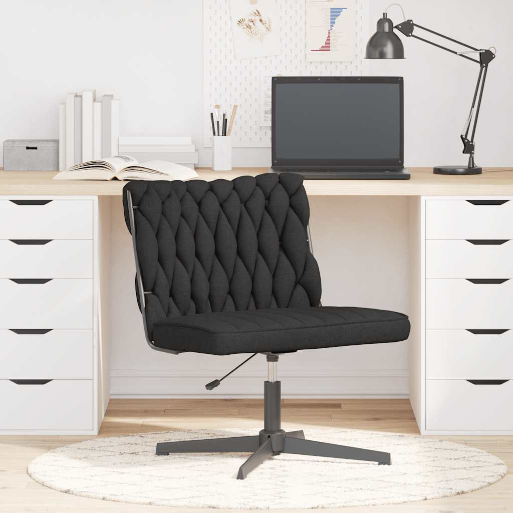 vidaXL Swivel Office Chair Black Fabric