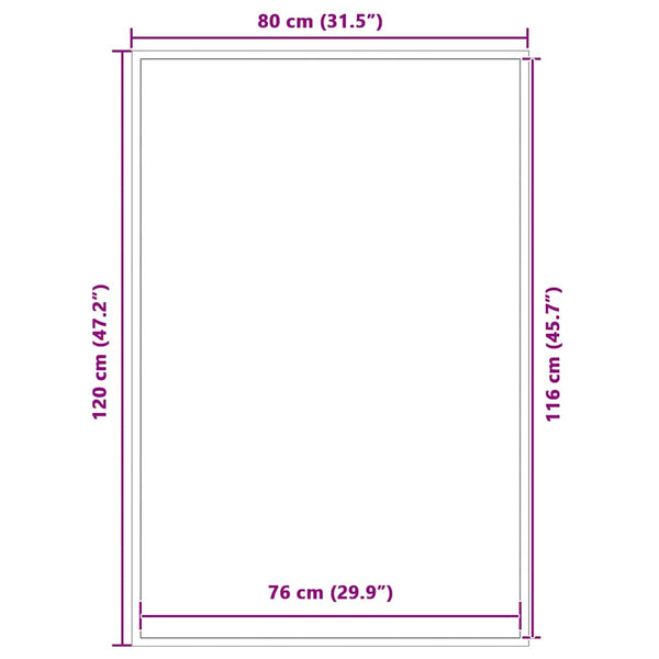vidaXL Doormat 80x120 cm Black
