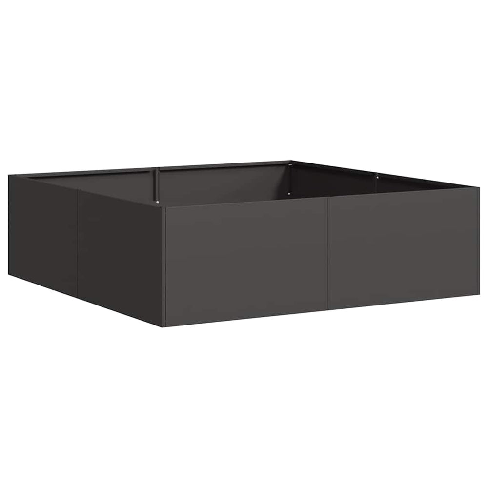 Schwarzer Stahl Pflanzkübel 100x100x30 cm