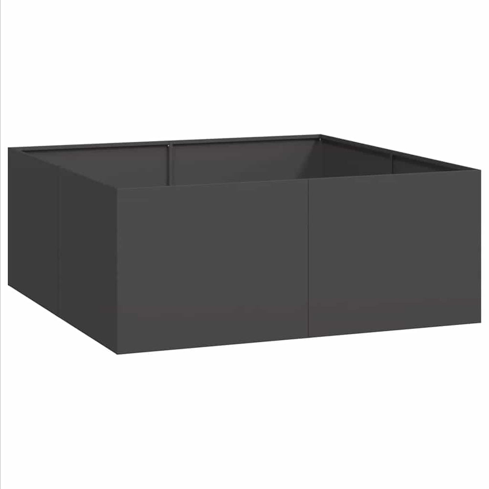 Schwarzer Stahl Pflanzkübel 100x100x40 cm