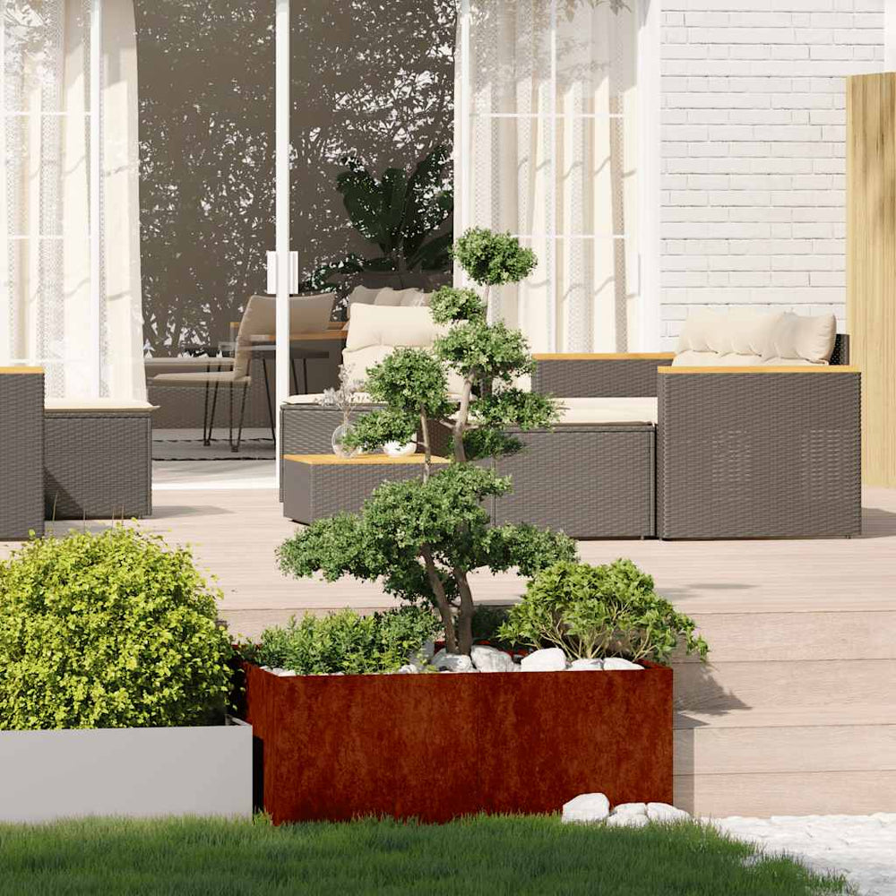 vidaXL Rusty Planter 100x100x40 cm Weather-Resistant Steel