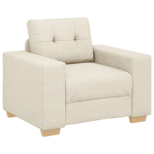 vidaXL 3-Piece Sofa Beige 221 x 80 x 80 cm Linen Blend Fabric