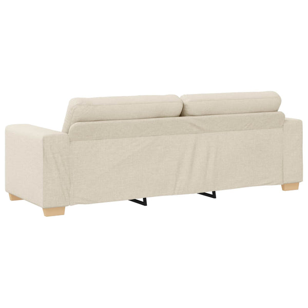 vidaXL 3-Piece Sofa Beige 221 x 80 x 80 cm Linen Blend Fabric
