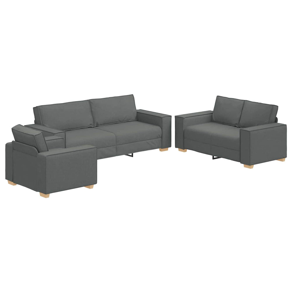 vidaXL 3-Seater Sofa Dark Grey 220 x 80 x 84 cm Linen Blend