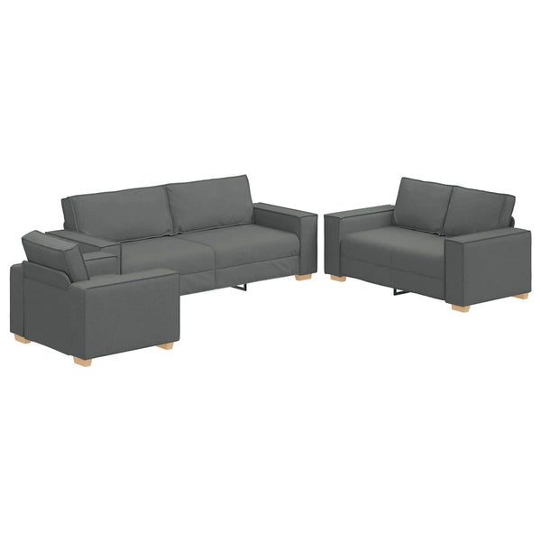 vidaXL 3-Seater Sofa Dark Grey 220 x 80 x 84 cm Linen Blend