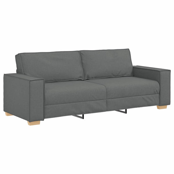 vidaXL 3-Seater Sofa Dark Grey 220 x 80 x 84 cm Linen Blend