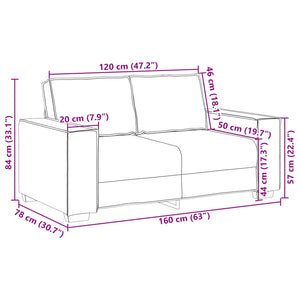 vidaXL 3-Seater Sofa Dark Grey 220 x 80 x 84 cm Linen Blend