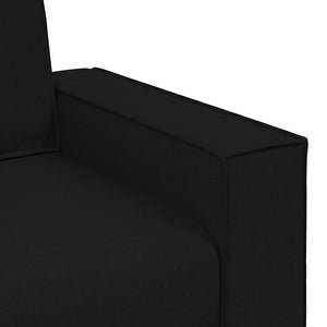 vidaXL 3-piece Sofa Black 220 x 80 x 84 cm Linen Blend Fabric