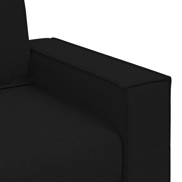 vidaXL 3-piece Sofa Black 220 x 80 x 84 cm Linen Blend Fabric