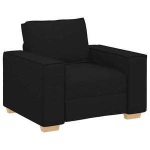 vidaXL 3-piece Sofa Black 220 x 80 x 84 cm Linen Blend Fabric