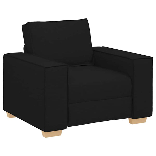 vidaXL 3-piece Sofa Black 220 x 80 x 84 cm Linen Blend Fabric