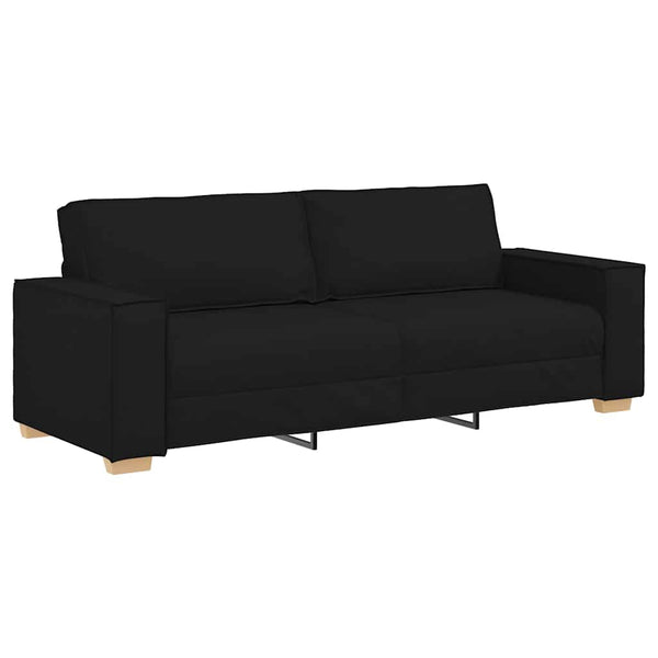 vidaXL 3-piece Sofa Black 220 x 80 x 84 cm Linen Blend Fabric