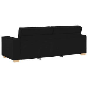 vidaXL 3-piece Sofa Black 220 x 80 x 84 cm Linen Blend Fabric