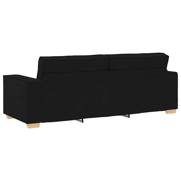vidaXL 3-piece Sofa Black 220 x 80 x 84 cm Linen Blend Fabric
