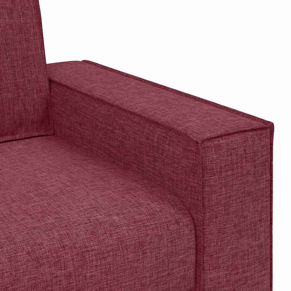vidaXL Sofa 3 Seater Wine Red 220 x 80 x 84 cm Linen Blend