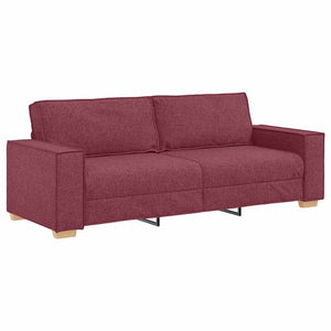 vidaXL Sofa 3 Seater Wine Red 220 x 80 x 84 cm Linen Blend
