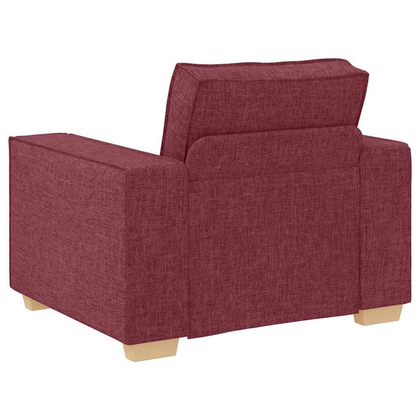 vidaXL Sofa 3 Seater Wine Red 220 x 80 x 84 cm Linen Blend