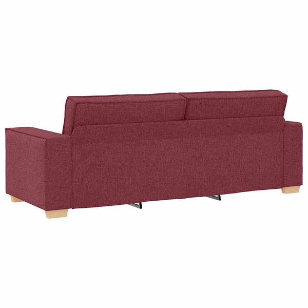 vidaXL Sofa 3 Seater Wine Red 220 x 80 x 84 cm Linen Blend