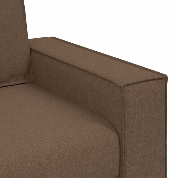 vidaXL 3-Piece Sofa Brown 220 x 80 x 84 cm Linen Blend Fabric