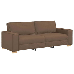 vidaXL 3-Piece Sofa Brown 220 x 80 x 84 cm Linen Blend Fabric