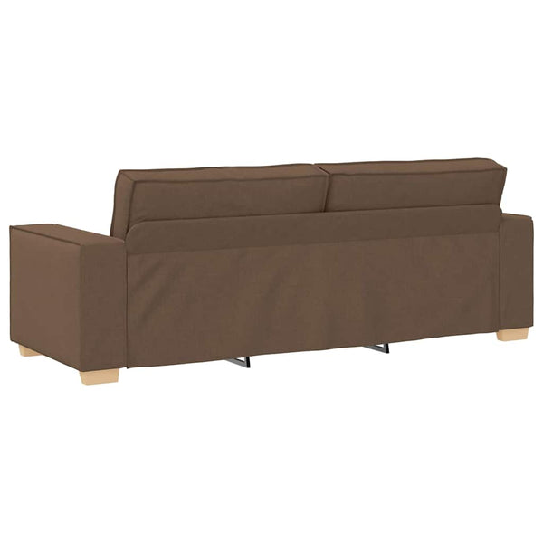 vidaXL 3-Piece Sofa Brown 220 x 80 x 84 cm Linen Blend Fabric