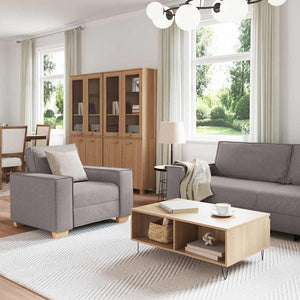 vidaXL Sofa 3 pcs Taupe 220 x 80 x 84 cm Linen Blend Fabric
