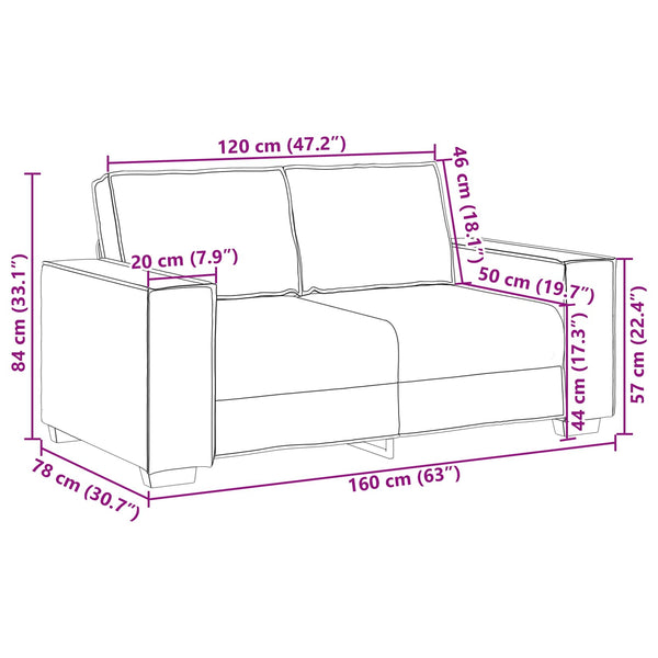 vidaXL Sofa 3 pcs Taupe 220 x 80 x 84 cm Linen Blend Fabric