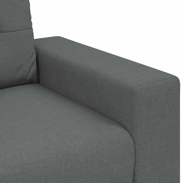 vidaXL 3-Seater Sofa Dark Grey 221 x 80 x 80 cm Linen Blend