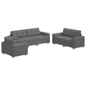 vidaXL 3-Seater Sofa Dark Grey 221 x 80 x 80 cm Linen Blend